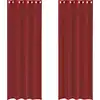Image de vidaXL Voile Rideaux avec oeillets 2 pcs. Rouge vin