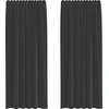 Image de vidaXL Voile Rideaux avec poches à tringles 2 pcs. noir