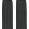 Image de vidaXL Voile Rideaux avec poches à tringles 2 pcs. noir