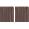 Image de vidaXL Voile Rideaux avec poches pour tringles 2 pcs. Marron