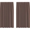 Image de vidaXL Voile Rideaux avec poches pour tringles 2 pcs. Marron