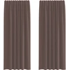 Image de vidaXL Voile Rideaux avec poches pour tringles 2 pcs. Marron