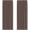 Image de vidaXL Voile Rideaux avec poches pour tringles 2 pcs. Marron