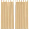 Image de vidaXL Voile Rideaux avec poches à tringles 2 pcs. couleur sable