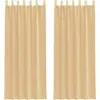 Image de vidaXL Voile Rideaux avec poches à tringles 2 pcs. couleur sable