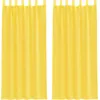 Image de vidaXL Voile Rideaux avec poches pour tringles 2 pcs. Jaune