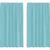 Image de vidaXL Voile Rideaux avec poches pour tringles 2 pcs. Turquoise
