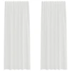 Image de vidaXL Voile Rideaux avec poches pour tringles 2 pcs. Blanc