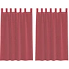 Image de vidaXL Voile Rideaux avec poches pour tringles 2 pcs. Bordeaux