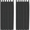 Image de vidaXL Voile Rideaux avec patte 2 pcs. noir