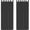 Image de vidaXL Voile Rideaux avec patte 2 pcs. noir