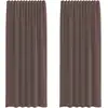 Image de vidaXL Voile Rideaux avec patte 2 pcs. Marron
