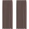 Image de vidaXL Voile Rideaux avec patte 2 pcs. Marron