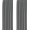 Image de vidaXL Voile Rideaux avec passants 2 pcs. Gris foncé 140x260 cm