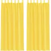Image de vidaXL Voile Rideaux avec passants 2 pcs. Jaune 140x245 cm