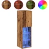 Image de vidaXL Armoire TV avec lampes LED imitation vieux bois 30,5x30x102 cm