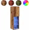 Image de vidaXL Armoires TV avec lampes LED 2 pcs. Aspect vieux bois 30,5x30x102cm