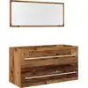 Image de vidaXL Ensemble de meubles de salle de bain 2 pièces imitation vieux bois Matériau dérivé du bois