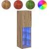 Image de vidaXL Armoire TV avec lampes LED Chêne Artisan 30,5x30x102 cm