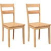 Image de vidaXL Chaises de salle à manger 2 pcs. Nature bois massif hévéa