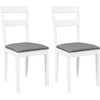 Image de vidaXL Chaises de salle à manger avec coussins 2 pcs. Blanc Bois massif Hévéa