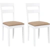 Image de vidaXL Chaises de salle à manger avec coussins 2 pcs. Blanc Bois massif Hévéa