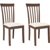 Image de vidaXL Chaises de salle à manger avec coussins 2 pcs. Marron Bois massif Hévéa