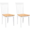Image de vidaXL Chaises de salle à manger 2 pcs. Blanc Bois massif Hévéa