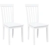 Image de vidaXL Chaises de salle à manger 2 pcs. Blanc Bois massif Hévéa