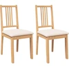 Image de vidaXL Chaises de salle à manger avec coussins 2 pcs. Nature bois massif hévéa
