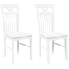 Image de vidaXL Chaises de salle à manger 2 pcs. Blanc Bois massif Hévéa