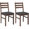 Image de vidaXL Chaises de salle à manger avec coussins 2 pcs. Marron Bois massif Hévéa