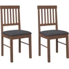 Image de vidaXL Chaises de salle à manger avec coussins 2 pcs. Marron Bois massif Hévéa