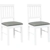 Image de vidaXL Chaises de salle à manger avec coussins 2 pcs. Blanc Bois massif Hévéa