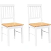 Image de vidaXL Chaises de salle à manger 2 pcs. Blanc Bois massif Hévéa