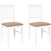 Image de vidaXL Chaises de salle à manger avec coussins 2 pcs. Blanc Bois massif Hévéa
