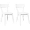 Image de vidaXL Chaises de salle à manger 2 pcs. Blanc Bois massif Hévéa