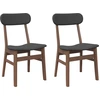 Image de vidaXL Chaises de salle à manger avec coussins 2 pcs. Marron Bois massif Hévéa