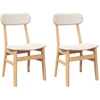 Image de vidaXL Chaises de salle à manger avec coussins 2 pcs. Bois massif d'hévéa