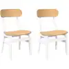 Image de vidaXL Chaises de salle à manger 2 pcs. Blanc Bois massif Hévéa