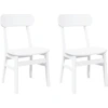 Image de vidaXL Chaises de salle à manger 2 pcs. Blanc Bois massif Hévéa