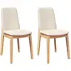 Image de vidaXL Chaises de salle à manger avec coussins 2 pcs. Bois massif d'hévéa