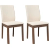 Image de vidaXL Chaises de salle à manger avec coussins 2 pcs. Marron Bois massif Hévéa