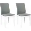 Image de vidaXL Chaises de salle à manger avec coussins 2 pcs. Blanc Bois massif Hévéa