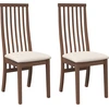 Image de vidaXL Chaises de salle à manger avec coussins 2 pcs. Marron Bois massif Hévéa