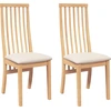 Image de vidaXL Chaises de salle à manger avec coussins 2 pcs. Bois massif d'hévéa