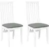 Image de vidaXL Chaises de salle à manger avec coussins 2 pcs. Blanc Bois massif Hévéa