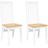 Image de vidaXL Chaises de salle à manger 2 pcs. Blanc Bois massif Hévéa