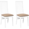Image de vidaXL Chaises de salle à manger avec coussins 2 pcs. Blanc Bois massif Hévéa
