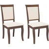 Image de vidaXL Chaises de salle à manger avec coussins 2 pcs. Marron Bois massif Hévéa